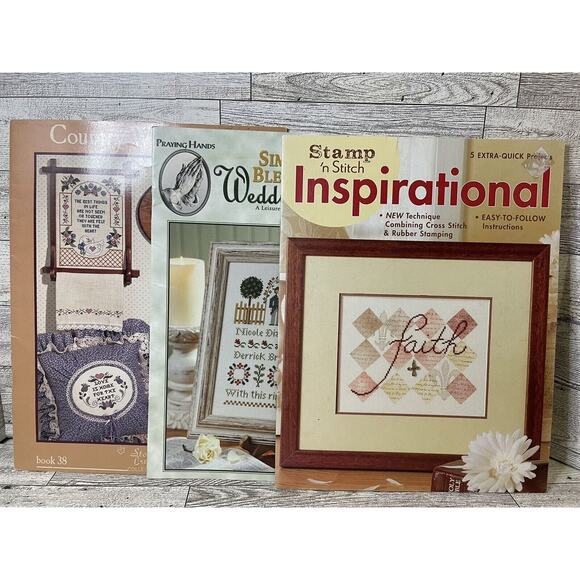 Cross Stitch Pattern Book Lot Country Whittenburg Wedding Samplers Inspirational - Picture 11 of 11